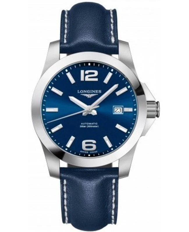 Longines Longines Conquest Automatic Blue Dial Leather Strap Men's Watch L3.777.4.99.0 1