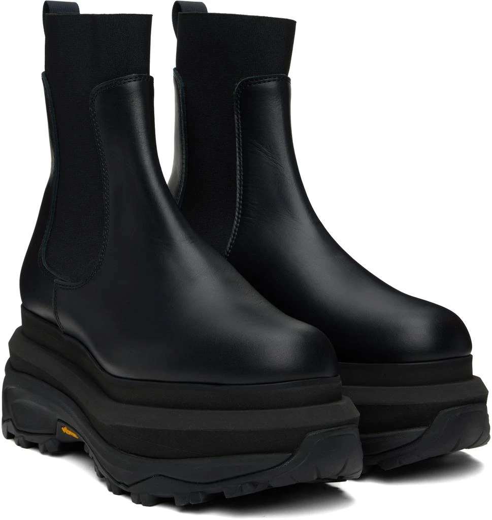 Sacai Black Leather Chelsea Boots 4