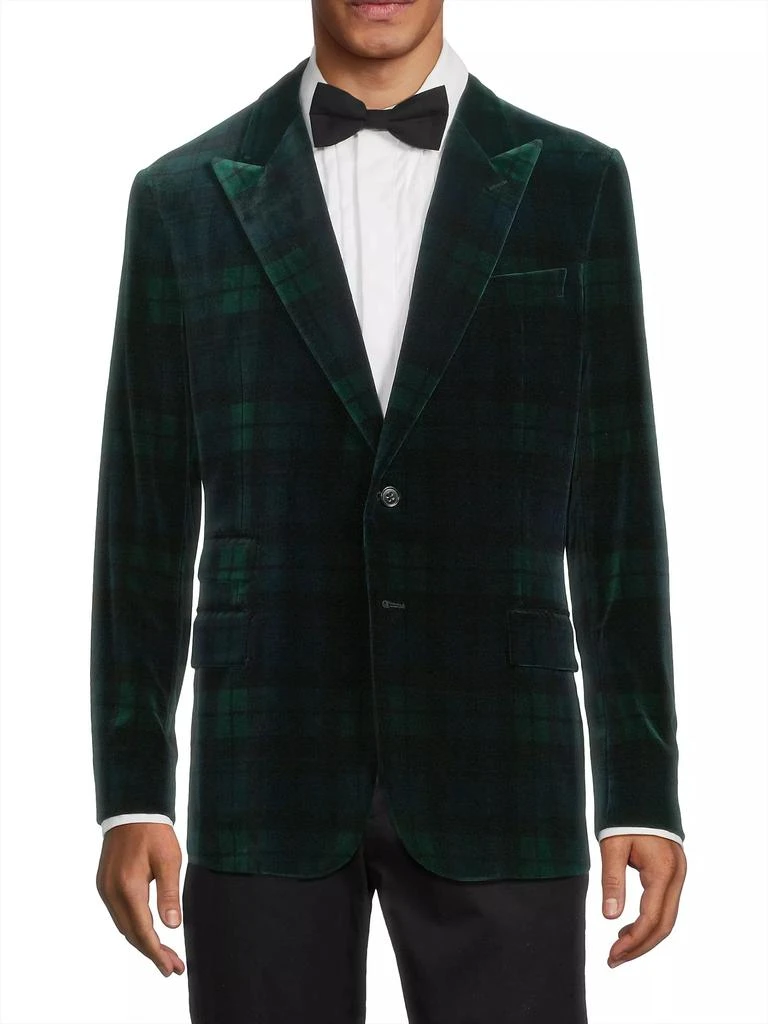 Ralph Lauren Kent Blackwatch Tartan Velvet Sport Coat 3