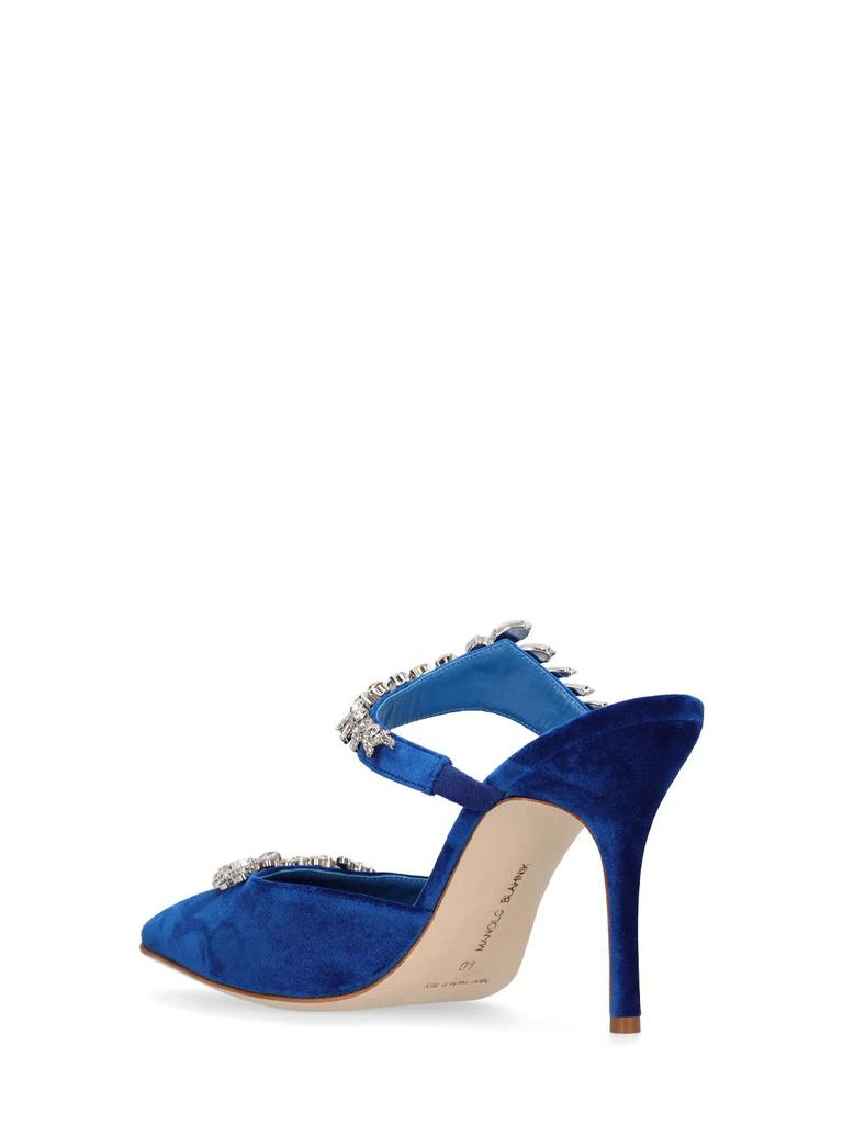 Manolo Blahnik 90mm Lurum Velvet Mules 3