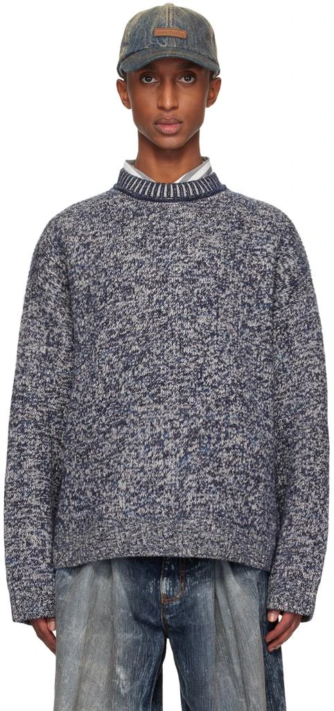 Acne Studios Navy Jacquard Sweater 1