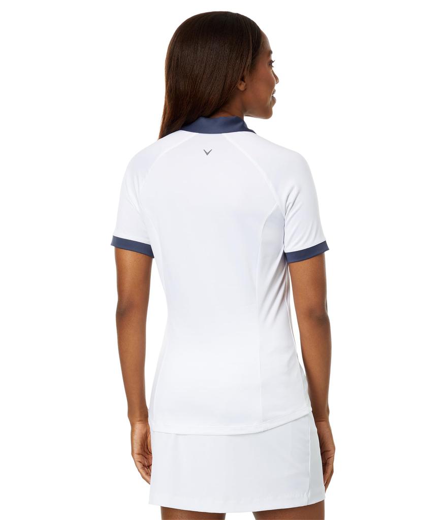 Callaway V-Placket Color-Block Short Sleeve Polo