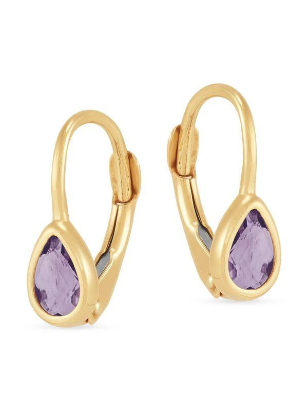 Saks Fifth Avenue 14K Yellow Gold & Amethyst Drop Earrings 1