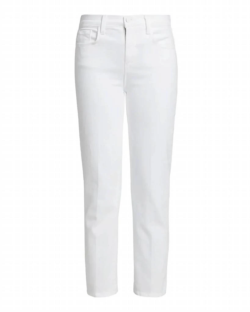 L'Agence Alexia Crop Denim Jeans In Blanc 2
