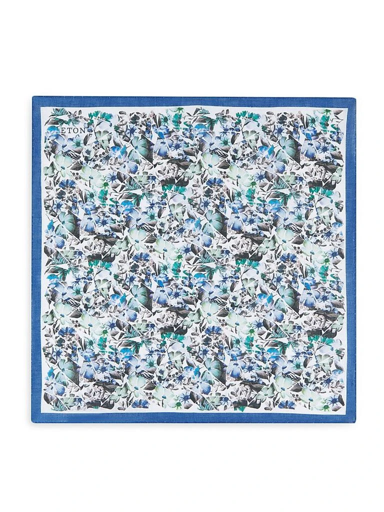 Eton Floral Linen Pocket Square 2