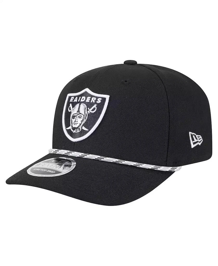 New Era Men's Black Las Vegas Raiders Gameday Multi Rope 9SEVENTY Stretch-Snap Hat 1