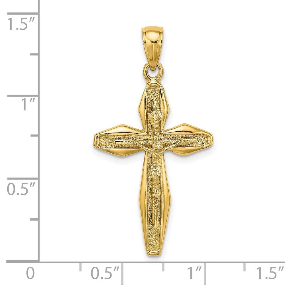Diamond2Deal 14k Yellow Gold Polished Crucifix Charm 3