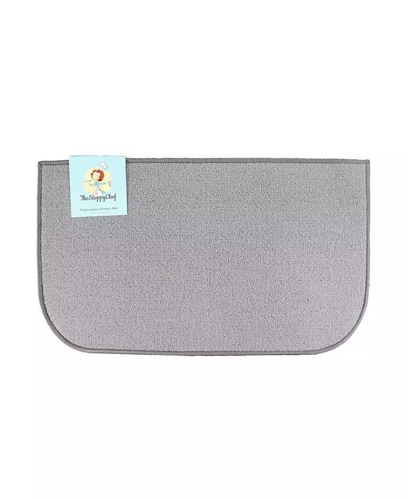 Sloppy Chef D-Shape Kitchen Throw Rugs (18x30 in.), Non-Skid Backing, Color Options