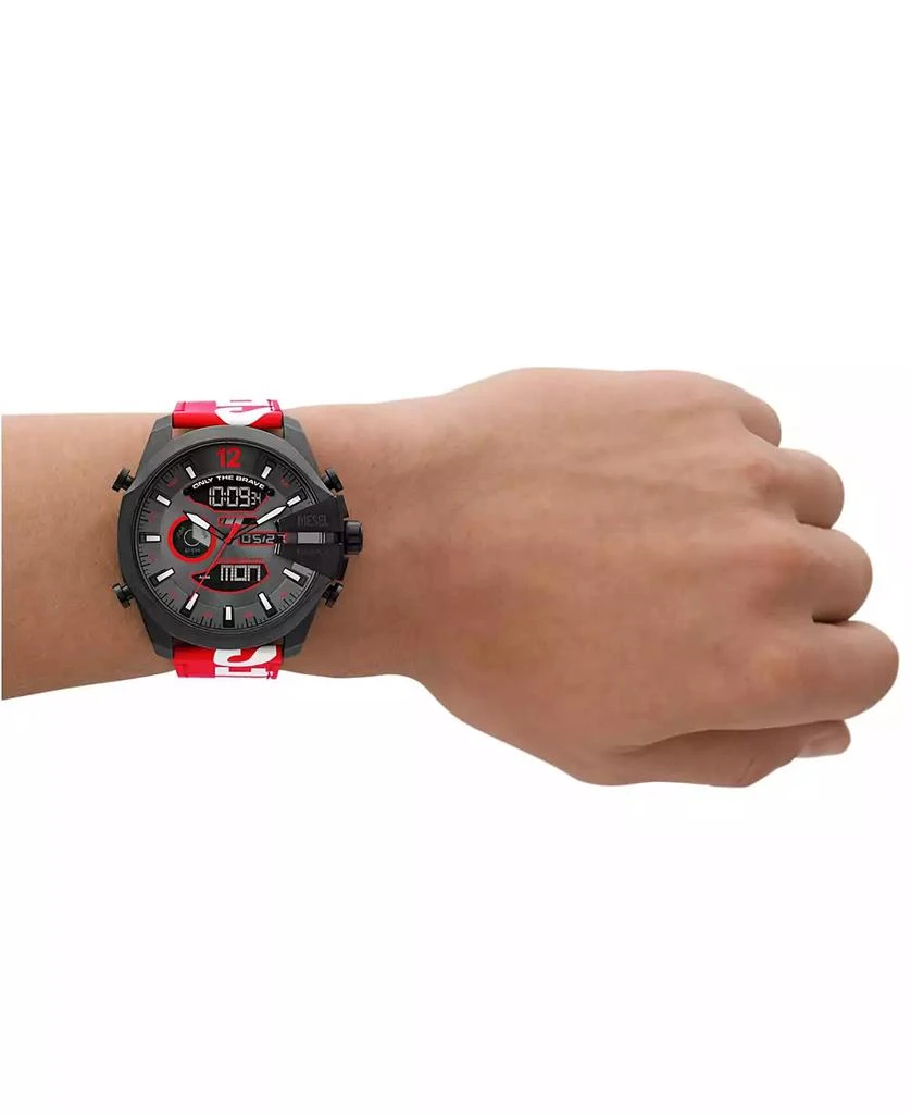 Diesel Men's Mega Chief Digital Red Leather Watch 51mm 3