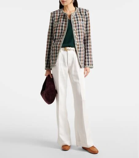 VERONICA BEARD Alessia houndstooth cotton-blend jacket 2