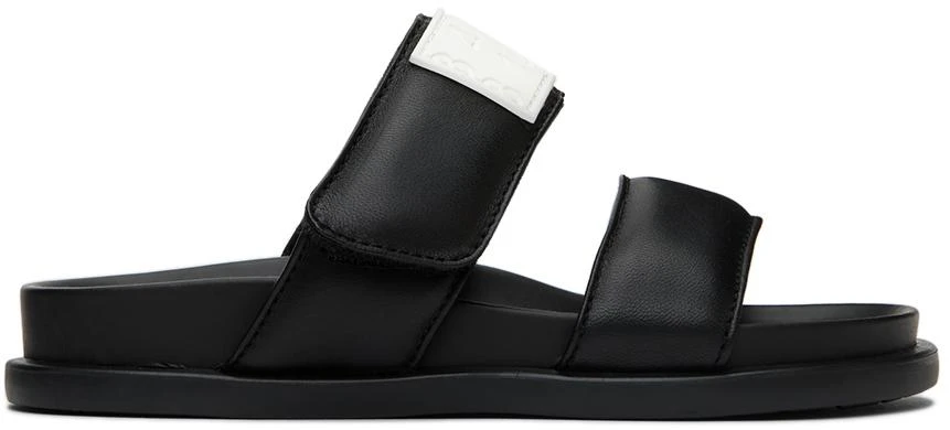 MM6 Maison Margiela Kids Black Leather Slides 1