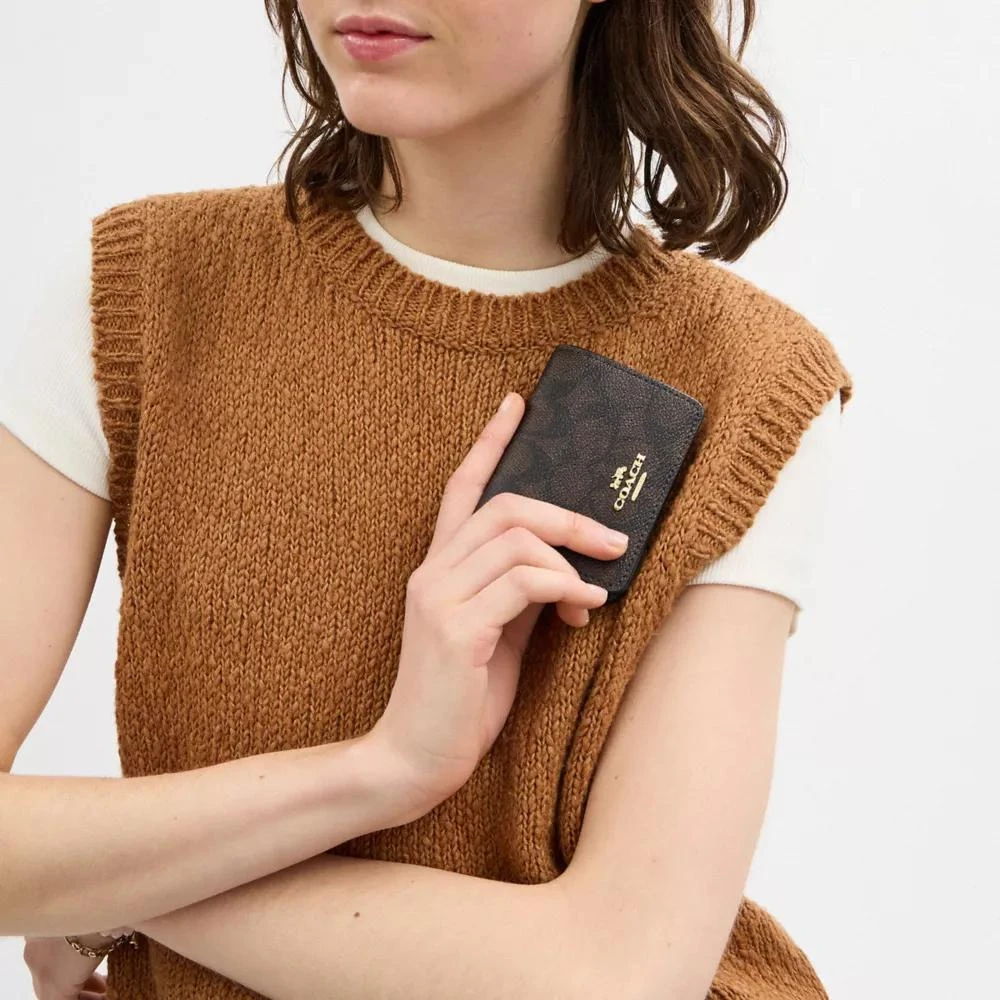 Coach Mini Wallet On A Chain In Signature Canvas 6