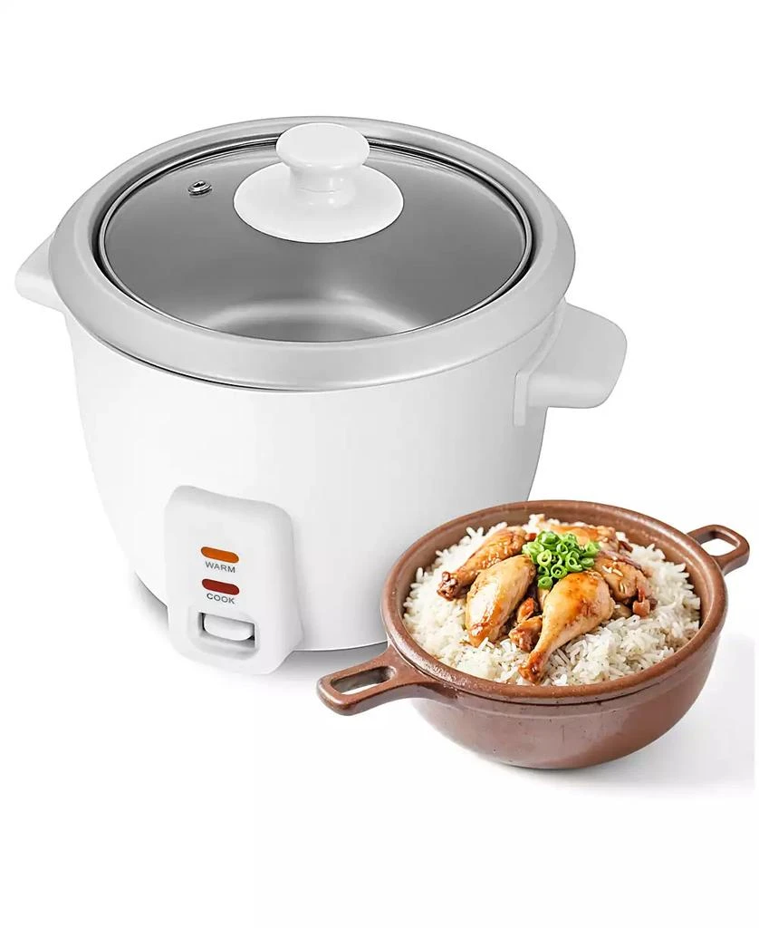 Elite Cuisine 6 Cup Rice Cooker with Glass Lid 3