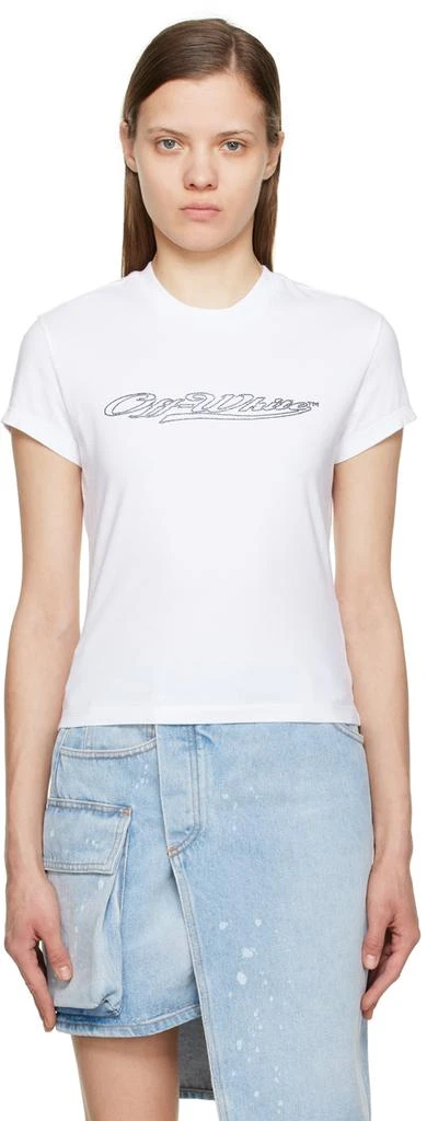 Off-White White Bling Baseball T-Shirt 1