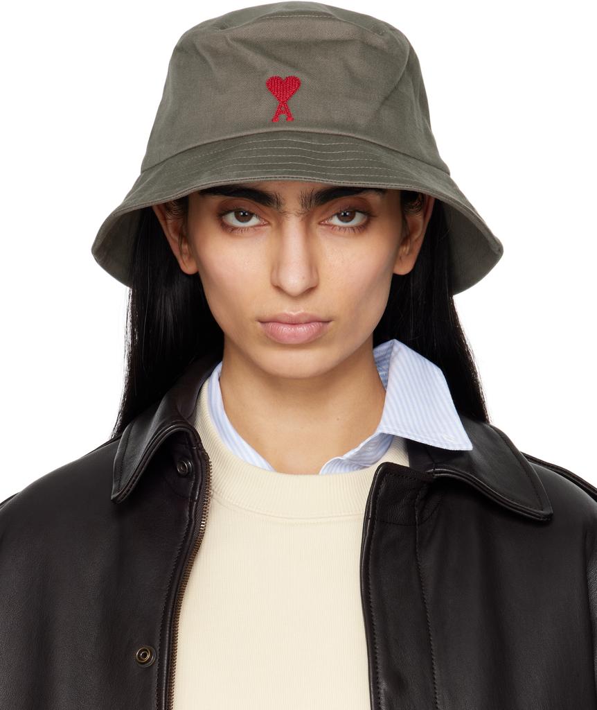 AMI AMI Paris Ami de Coeur Logo Embroidered Bucket Hat