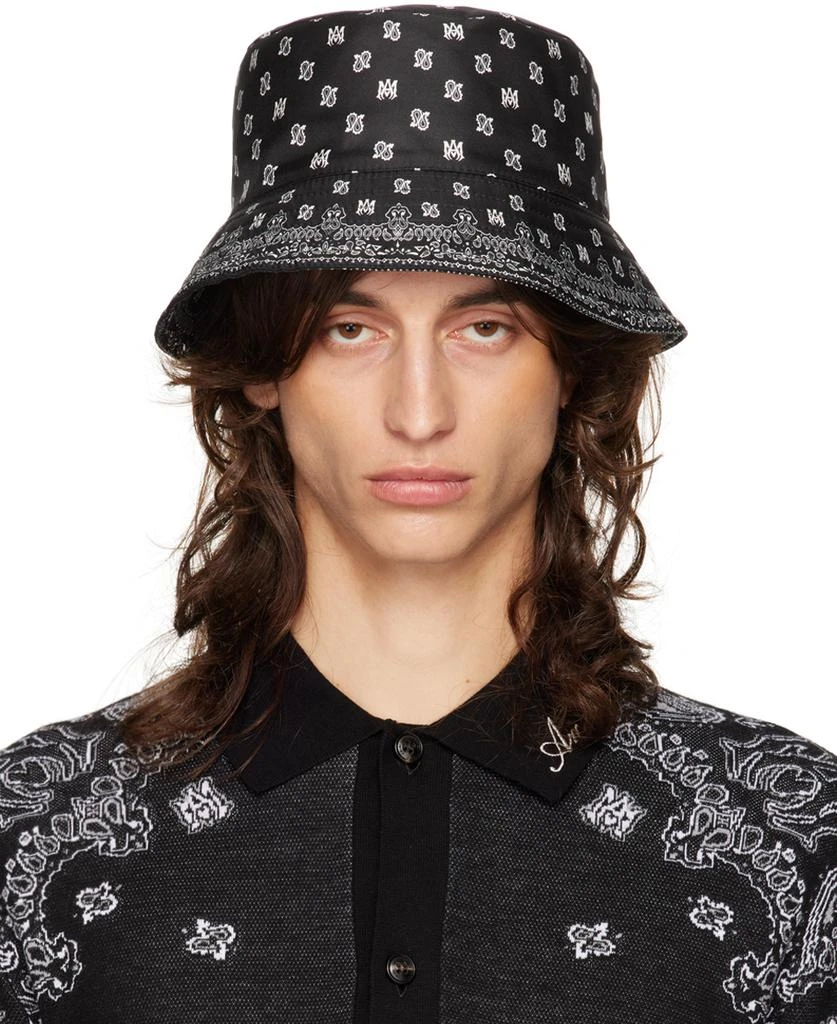 AMIRI Black 'MA' Paisley Bucket Hat 1