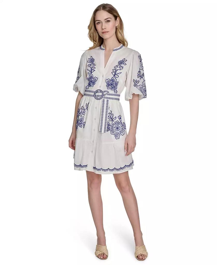 Eliza J Women's Cotton Embroidered A-Line Dress