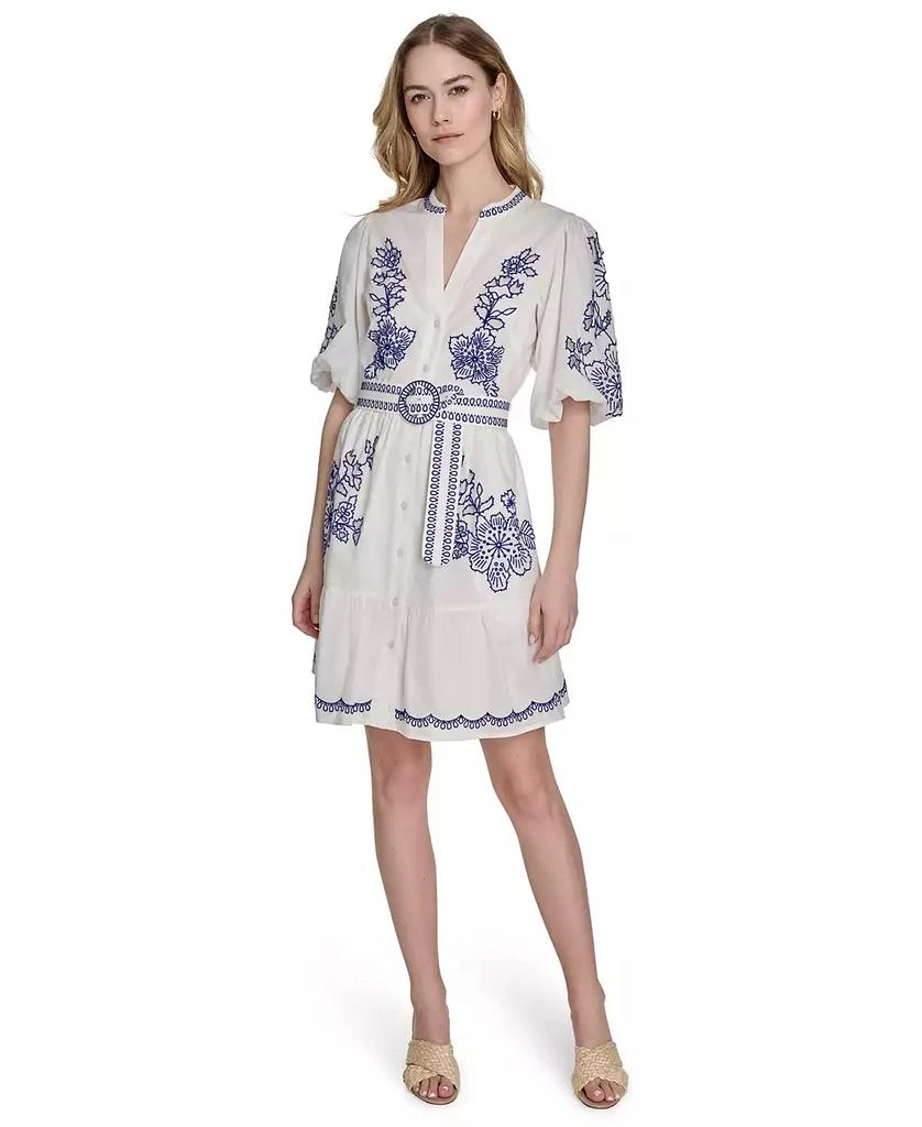 Eliza J Women's Cotton Embroidered A-Line Dress 1