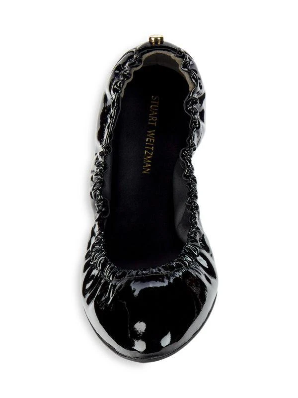 Stuart Weitzman Gabby Scrunched Patent Leather Ballet Flats 5