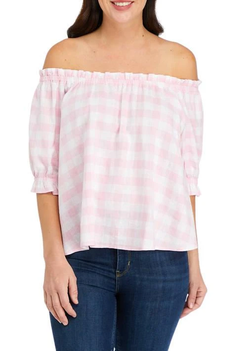 Crown & Ivy™ Ivy Womens Short Puff Sleeve Top 1