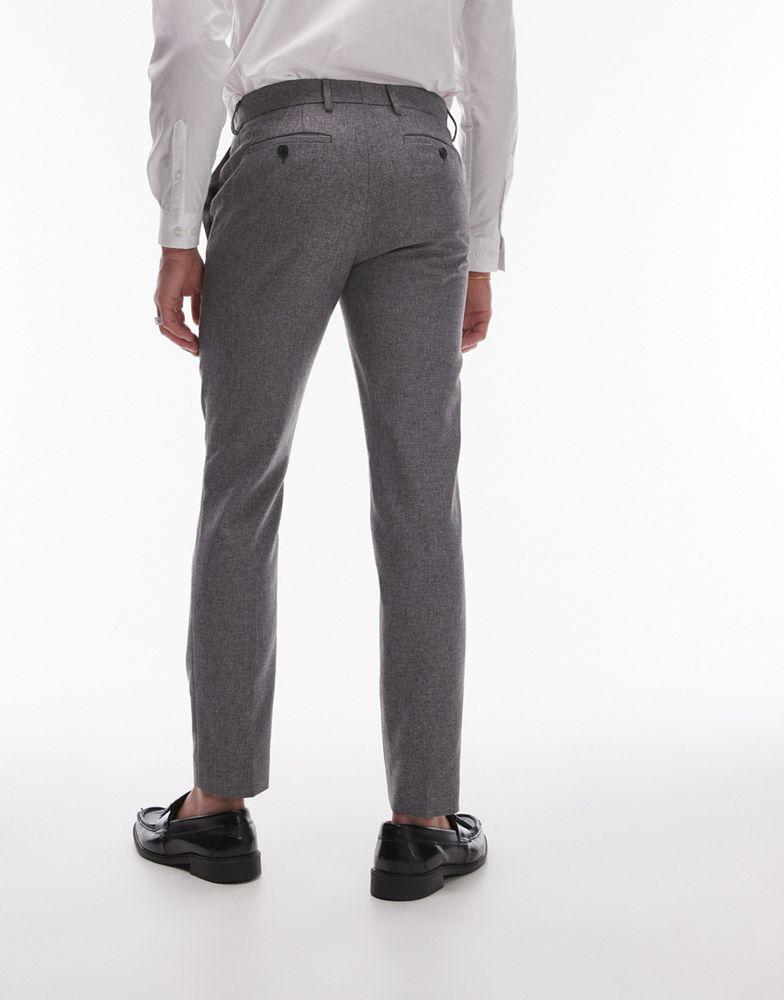 Topman Topman skinny textured suit trousers in grey