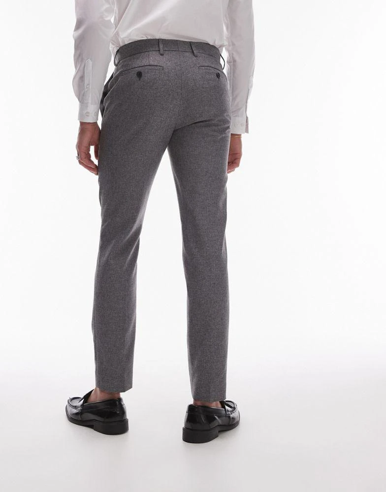 Topman Topman skinny textured suit trousers in grey 2