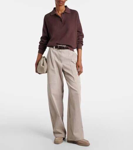 Brunello Cucinelli Ribbed-knit cotton polo sweater 2