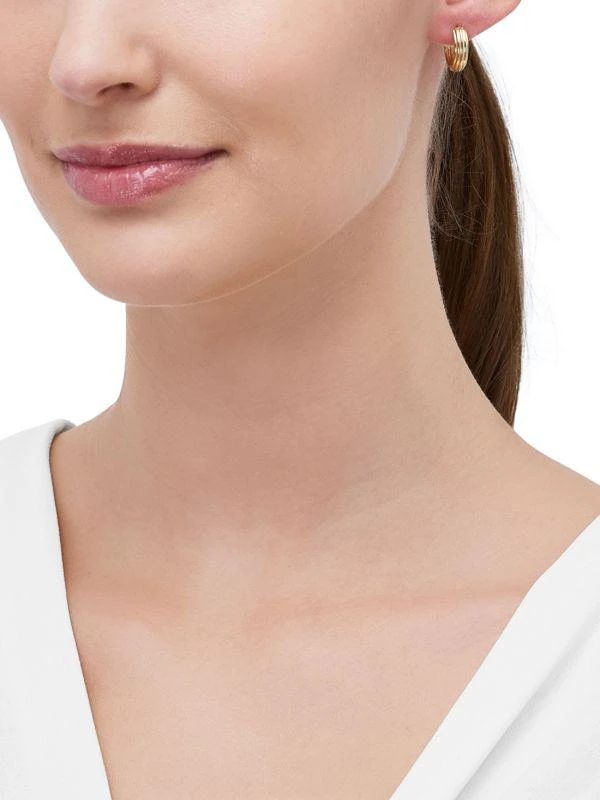 Saks Fifth Avenue 14K Yellow Gold Huggie Earrings 3