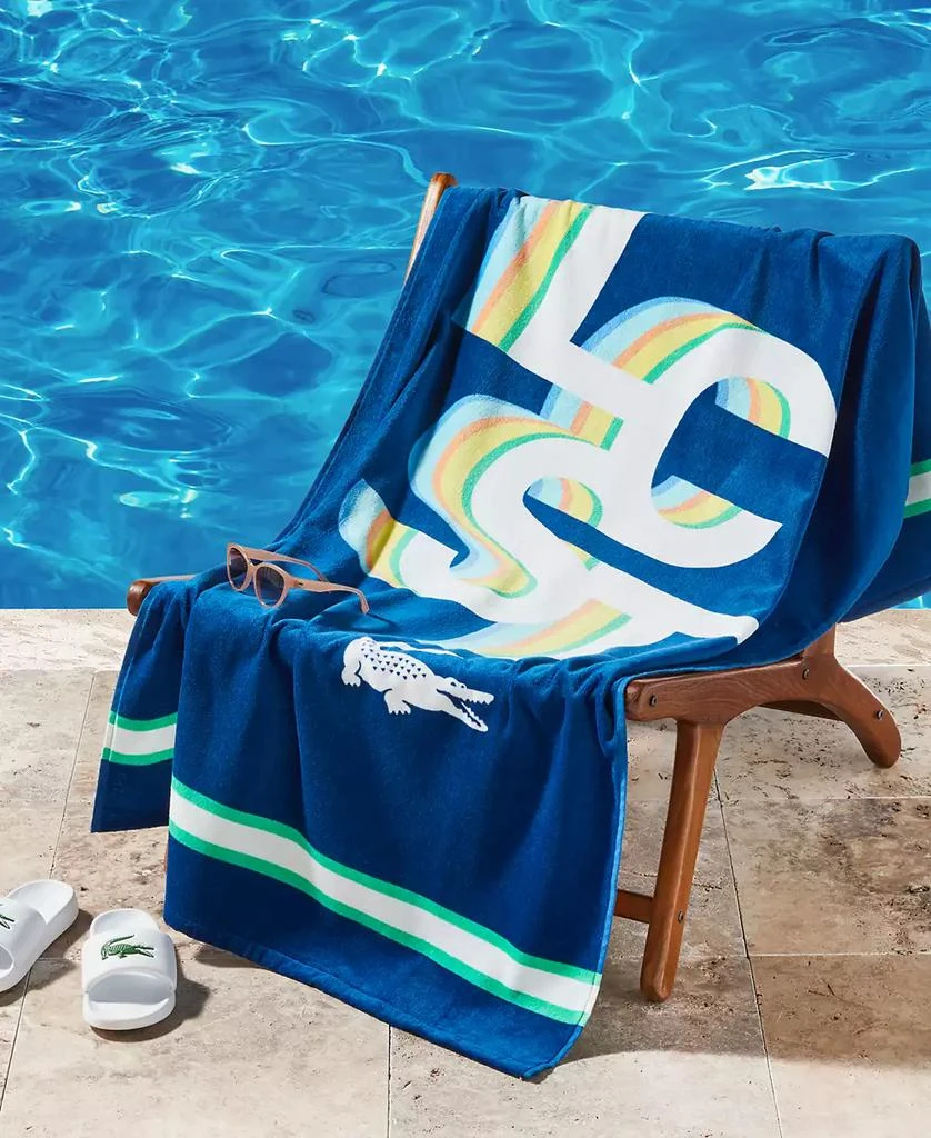 Lacoste Lacoste Lcst Playful Letters Cotton Beach Towel, 36" x 72"