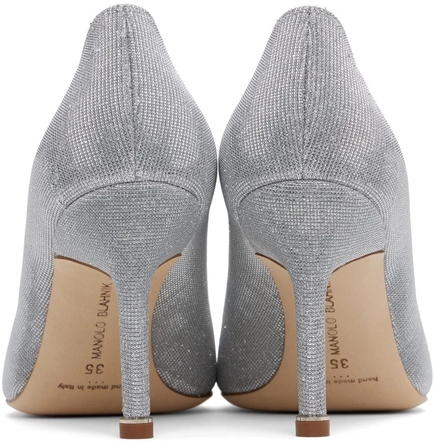 Manolo Blahnik Silver Hangisi Heels 2