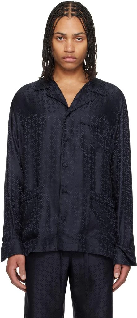 Givenchy Navy Monogram 72 Jacquard Pyjama Shirt 1