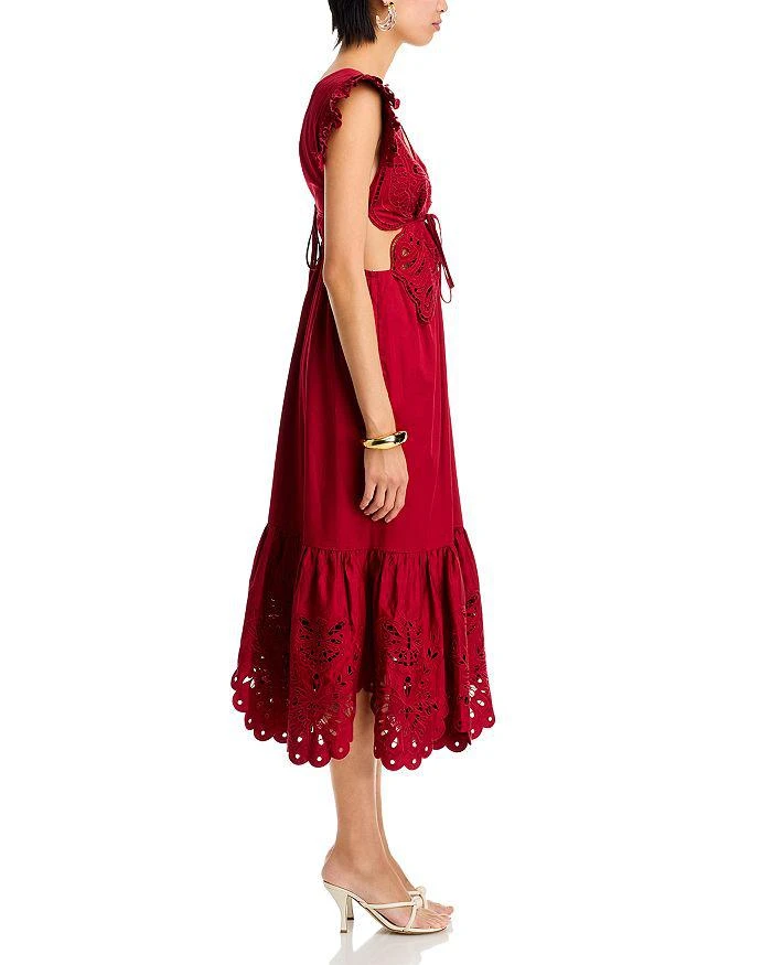 FARM Rio Red Butterfly Midi Dress 5