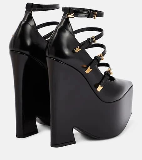 Versace Tempest leather platform pumps 3
