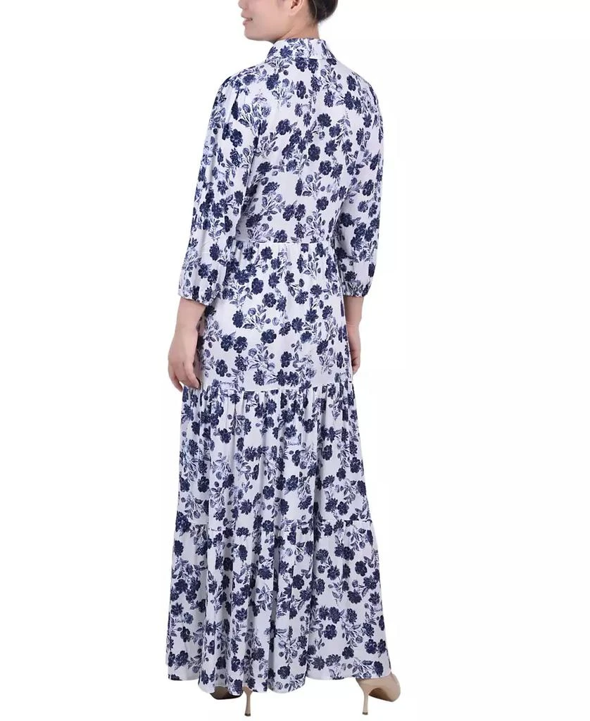 NY Collection Petite 3/4 Sleeve Crinkle Tiered Maxi Dress 2