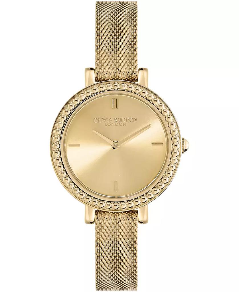 Olivia Burton Women's Vintage-Like Bead Gold-Tone Stainless Steel Mesh Watch