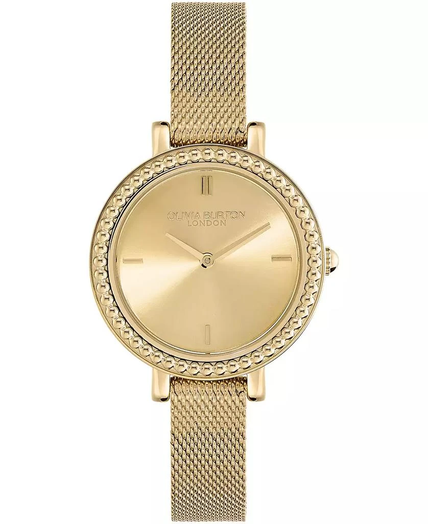 Olivia Burton Women's Vintage-Like Bead Gold-Tone Stainless Steel Mesh Watch 1