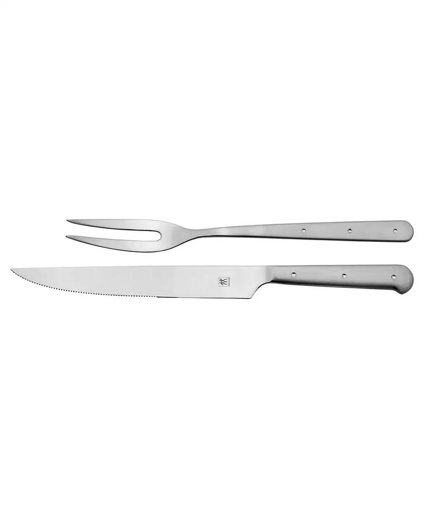 ZWILLING Porterhouse 2-Piece Stainless Steel Carving Knife Set with Fork in Presentation Box Gift Set 1