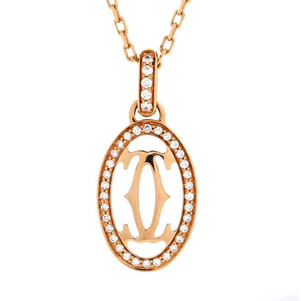 Cartier Double C de  Pendant Necklace 18K Rose Gold and Diamonds 1