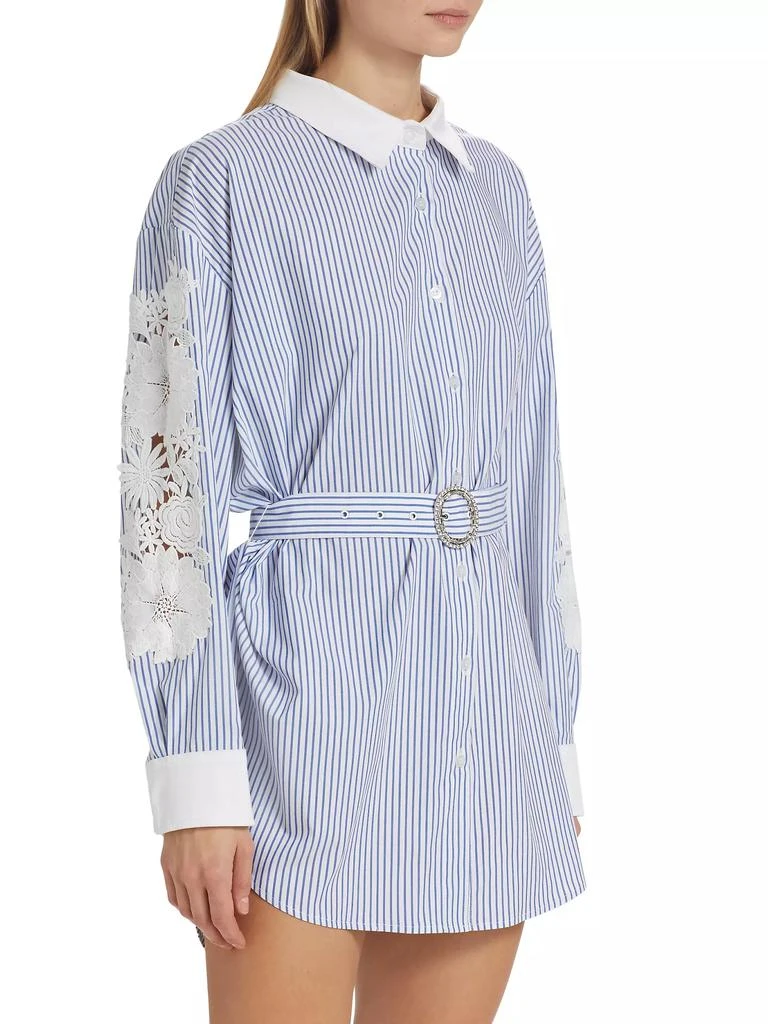 Generation Love Mabel Pinstripe Lace Belted Shirtdress 4