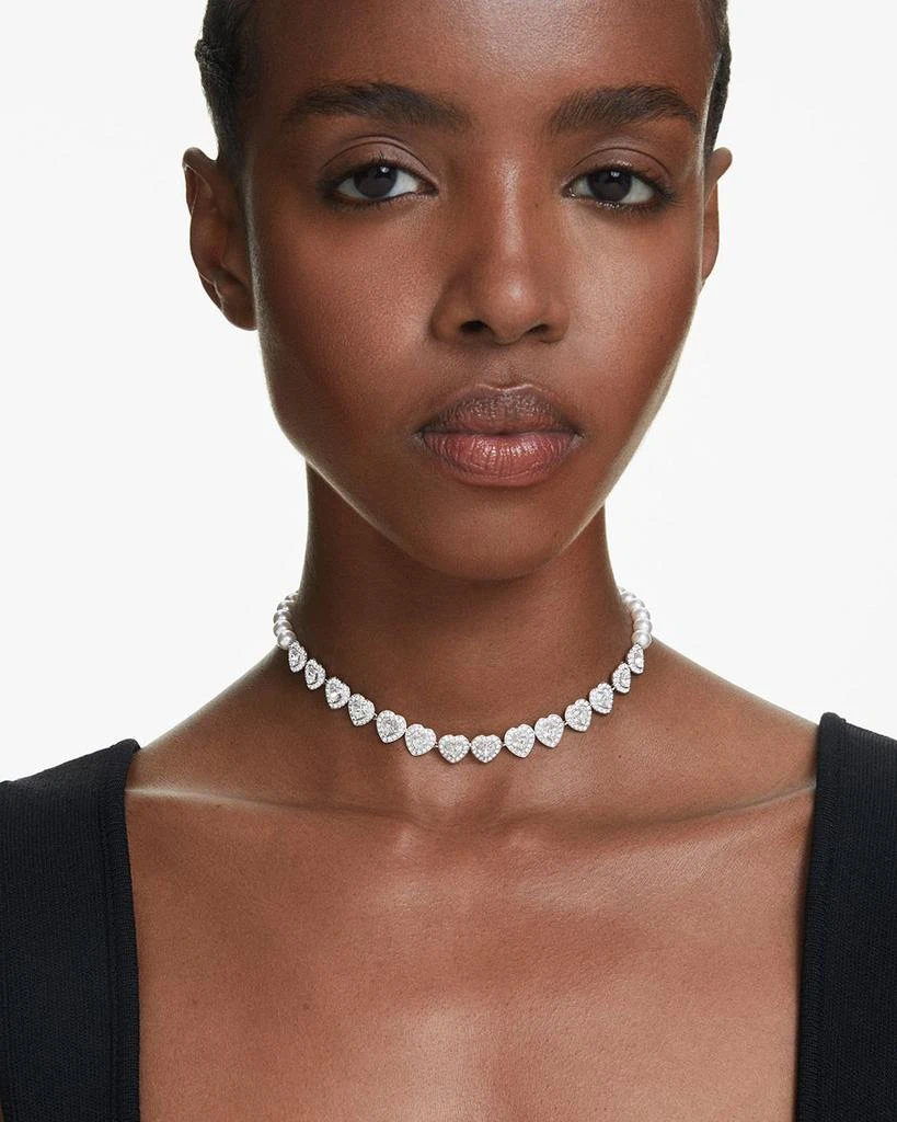 Swarovski Ariana Grande Crystal Heart Halo Tennis Choker Necklace, 11.75-17.375" 2