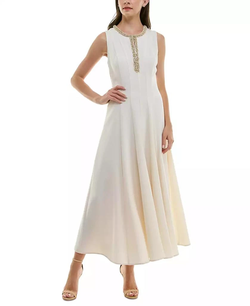 Taylor Women's Embellished Fit & Flare Dress 1