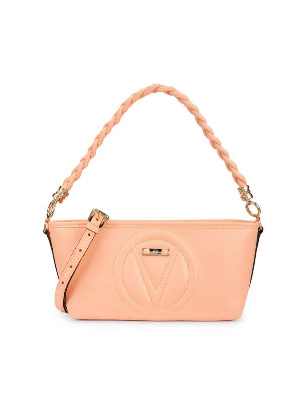 Mario Valentino Grace Logo Embossed Leather Top Handle Bag 1