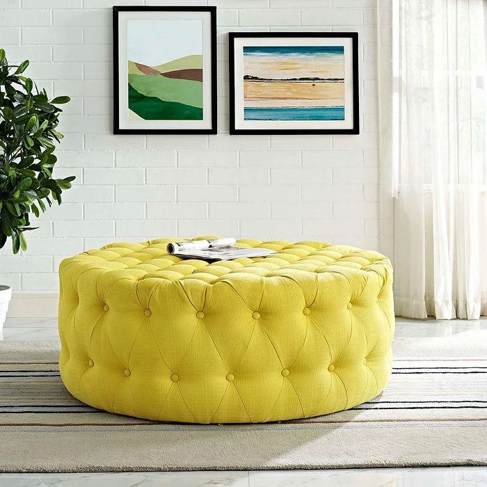 Modway Amour Upholstered Fabric Ottoman 9