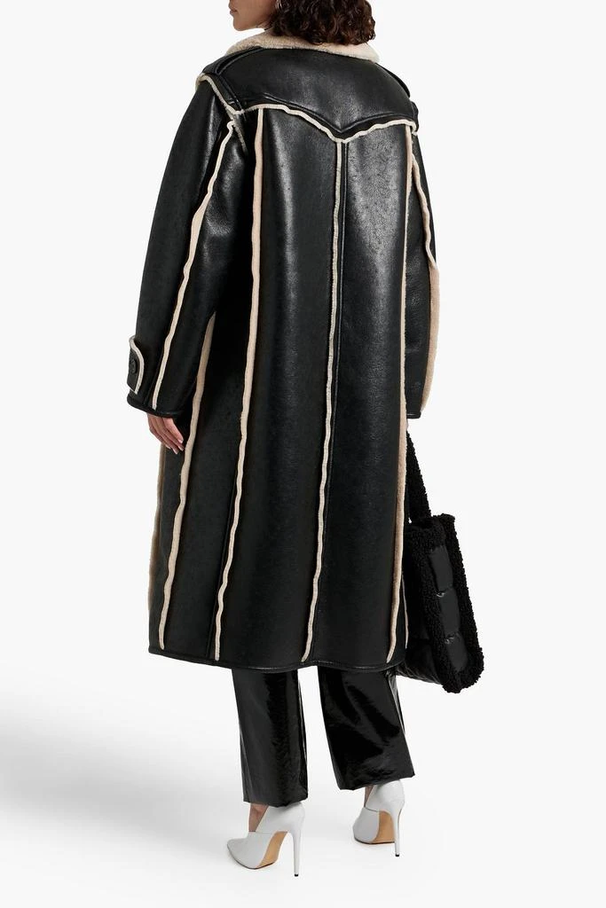 STAND STUDIO Frankie double-breasted faux shearling coat 3