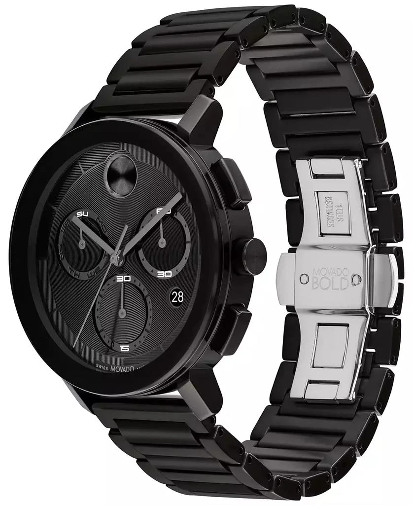 Movado Men's Swiss Chronograph Bold Evolution 2.0 Black Ion Plated Steel Bracelet Watch 42mm 2