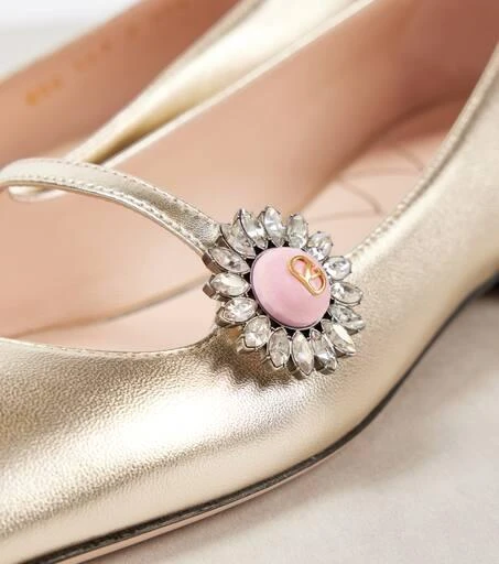 Valentino Metallic leather Mary Jane flats 5