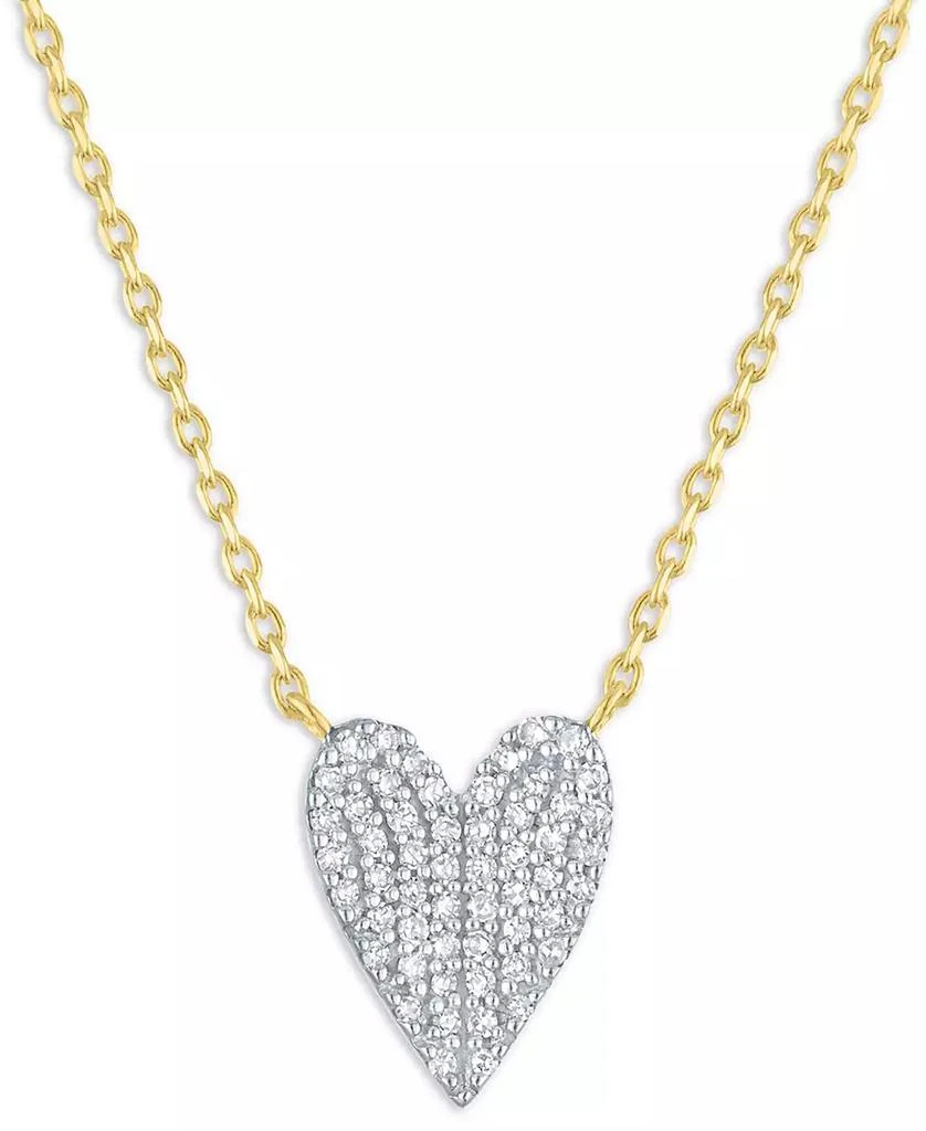 Macy
s Pave Heart Diamond Pendant Necklace (1/6 ct. t.w.) in 14k Yellow Gold Over Sterling Silver