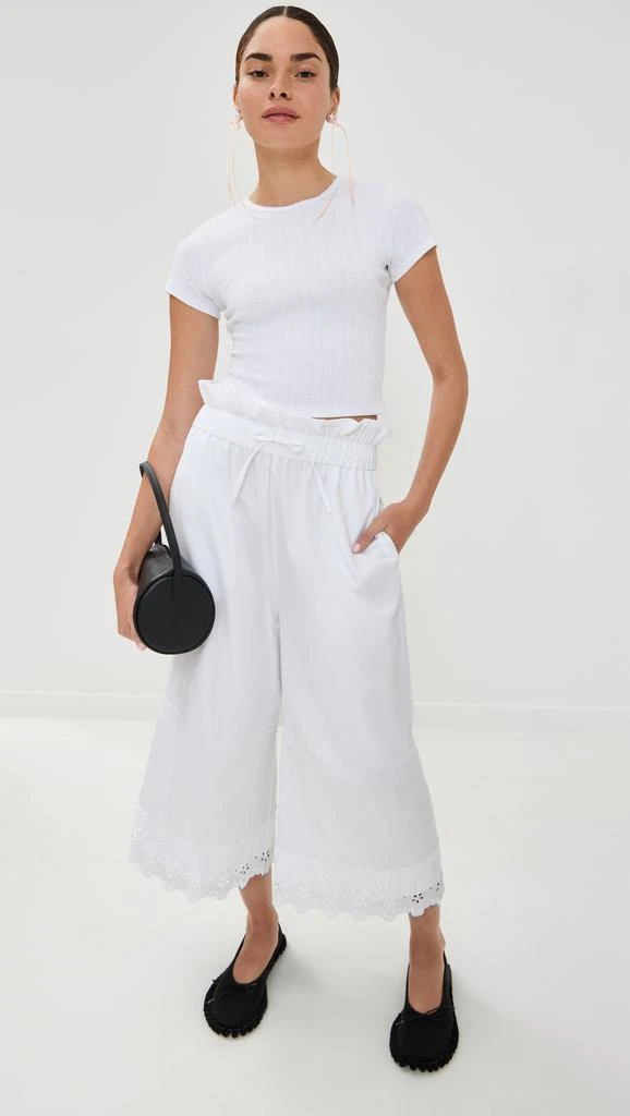 Simone Rocha Elasticated Ruffle Waist Cropped Trousers with Trim 4