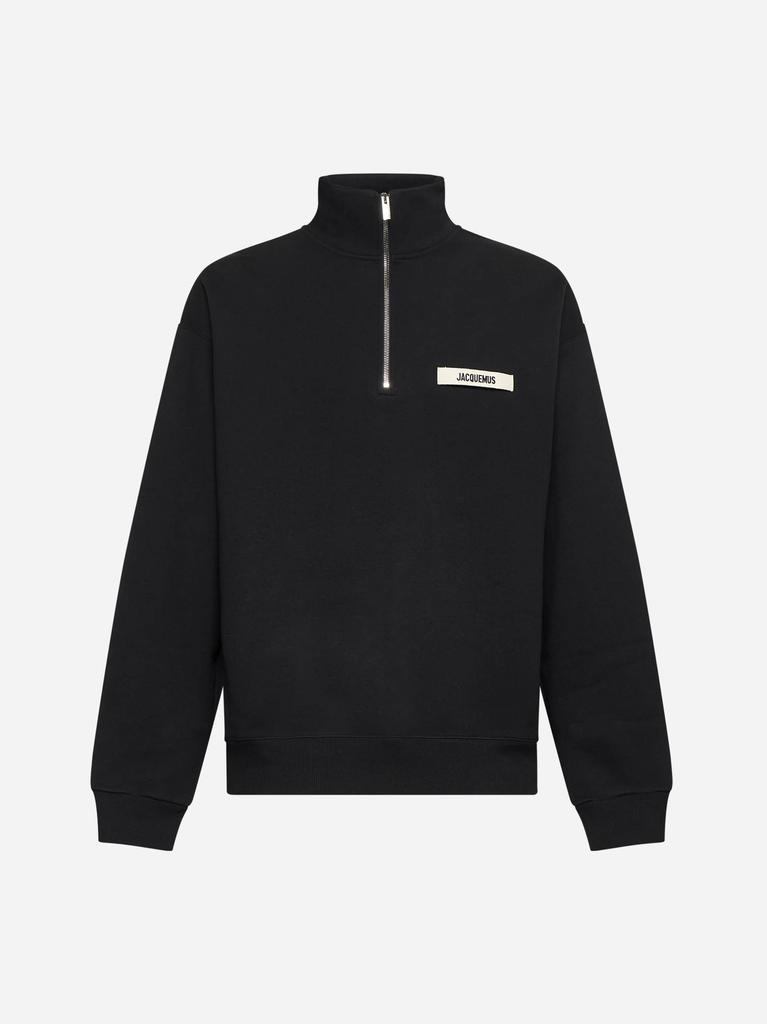 Jacquemus Black The Gros Grain zip-up sweatshirt