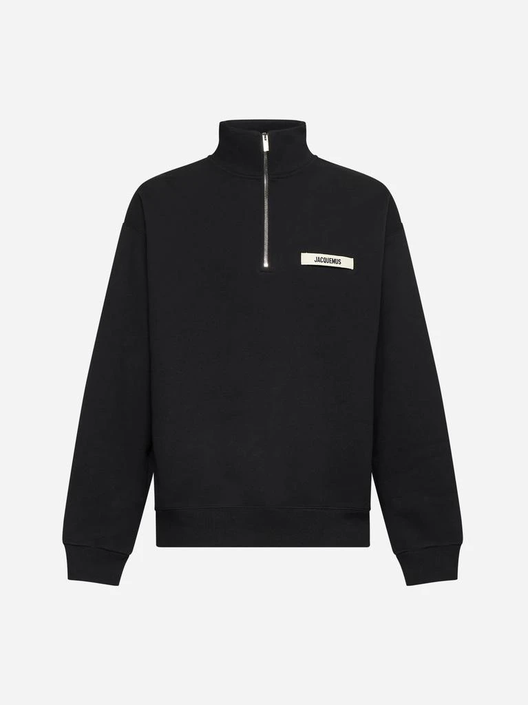 JACQUEMUS Black The Gros Grain zip-up sweatshirt 1